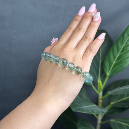 Green Fluorite with Rainbow Bracelet Size 11 mm