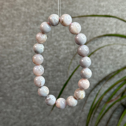 Natural Purple Floral Agate Bracelet Size 11.5 mm