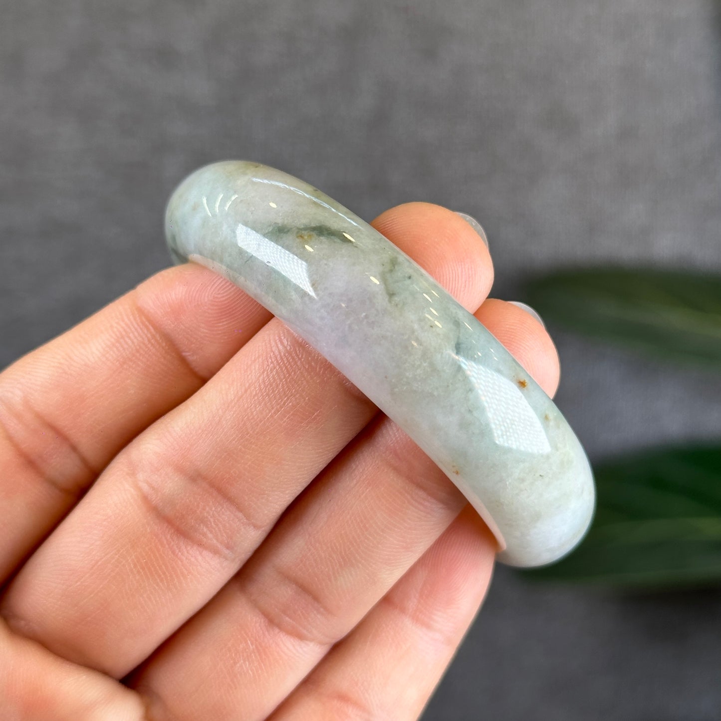 Tri Colour Natural Floral Orange Natural Jadeite Jade Type A Bangle Leaf Sytle Size 52.3 mm Certificate 574933