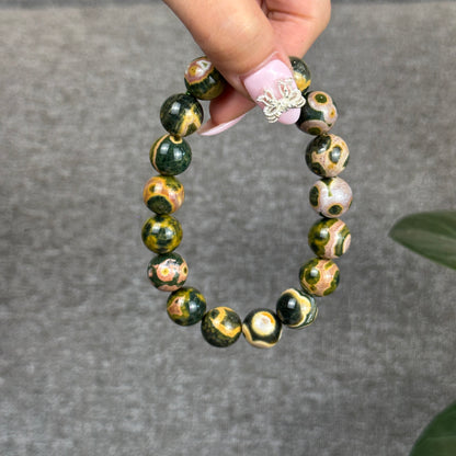 Green Multi Colour Ocean Jasper Bracelet Size 12.5 mm