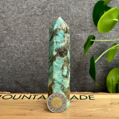 Amazonite with Smokey Quartz Tower