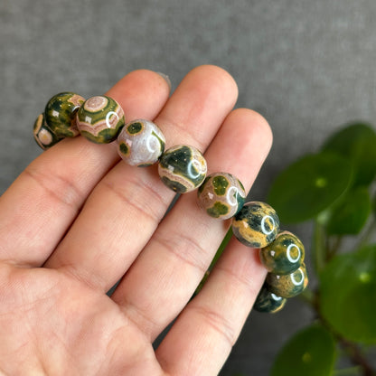 Green Multi Colour Ocean Jasper Bracelet Size 12.5 mm