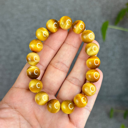 Natural Golden Center Tiger Eye Bracelet Size 12 mm