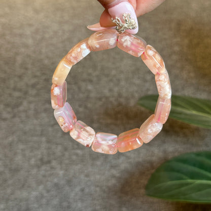 Floral Agate Bangle Sytle Bracelet