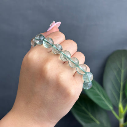 Green Fluorite with Rainbow Bracelet Size 11 mm