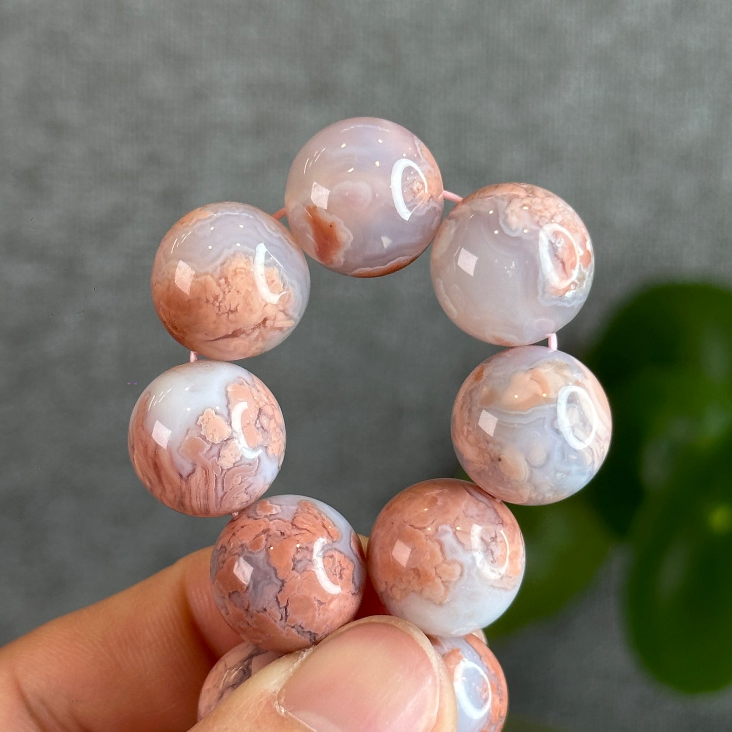 Rose Agate Bracelet Size 15 mm