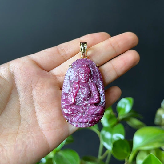 Adida Buddha Ruby Pendant in 10 Gold Setting