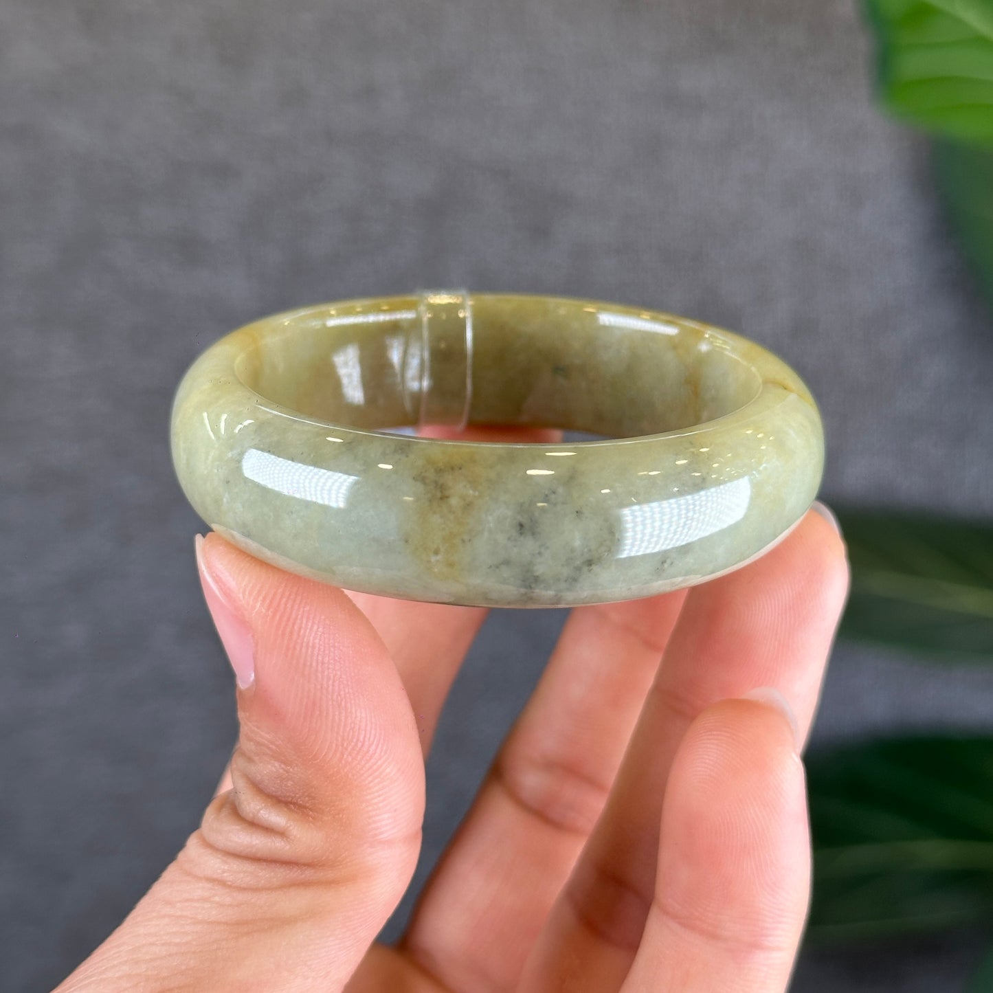 Orange Jadeite Jade Bangle Leaf Sytle Size 49.4 mm Certificate 455835