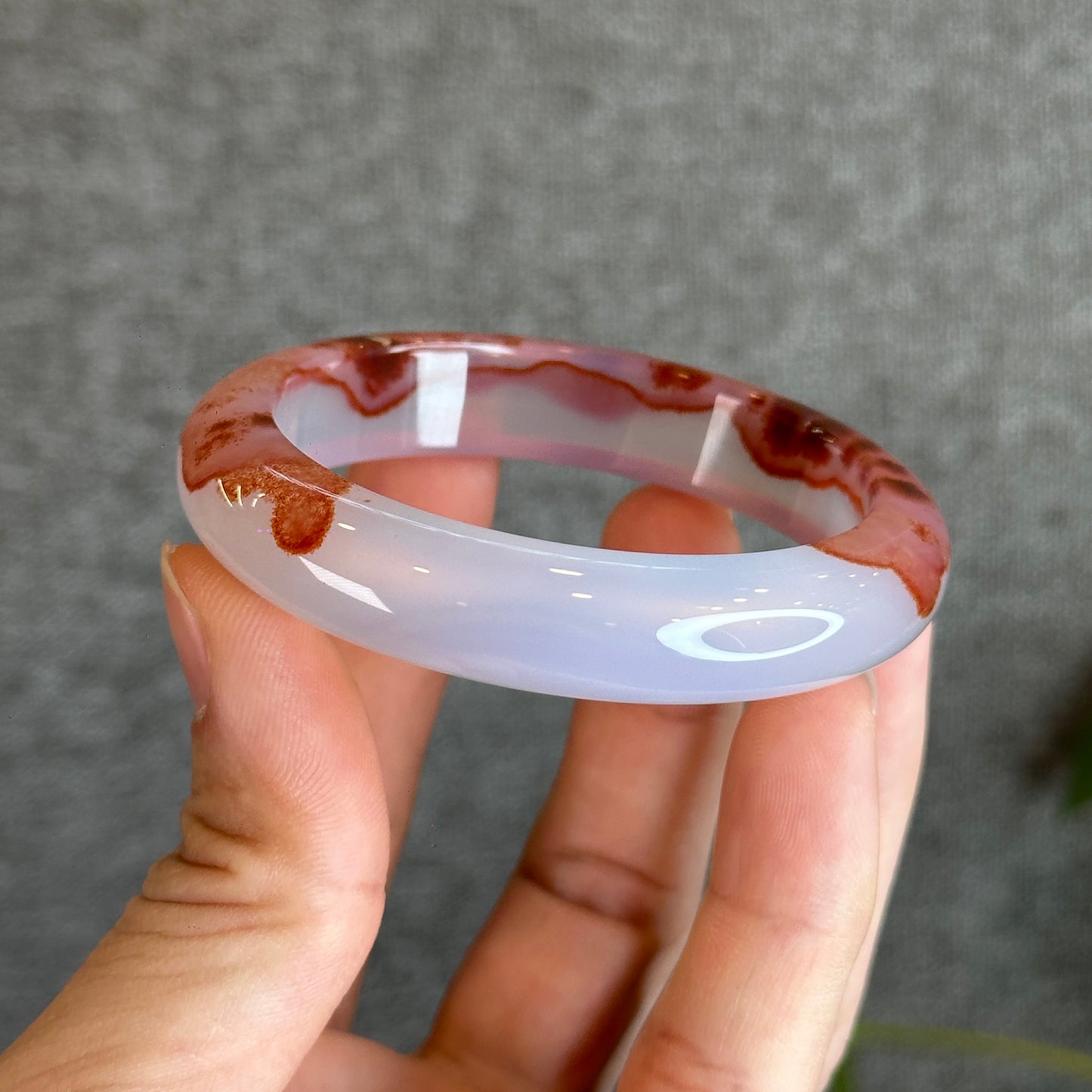 Cinnabar Agate Bangle Size 53.5 mm