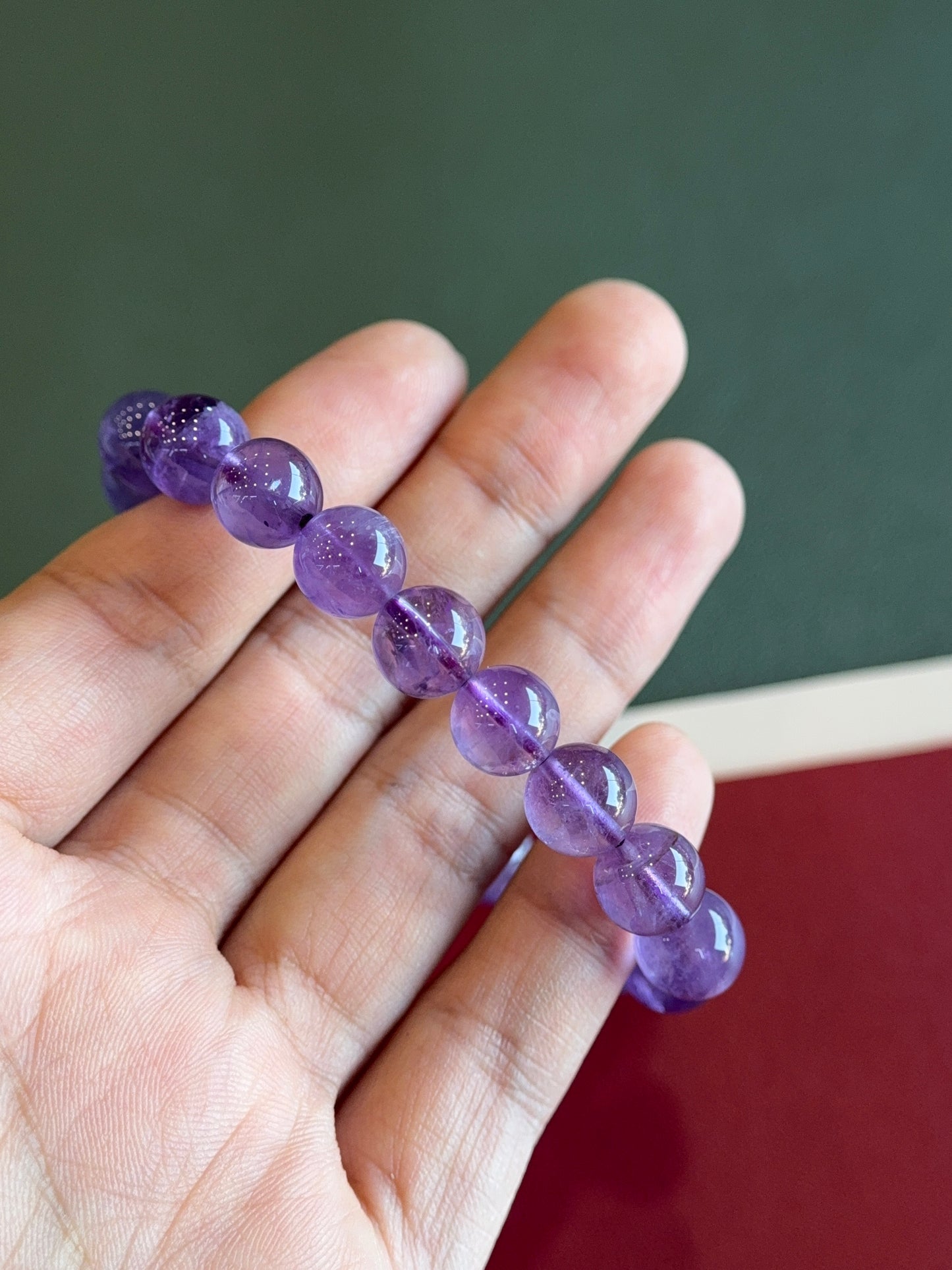 Natural Amethyst Bracelet Size 9.5 mm