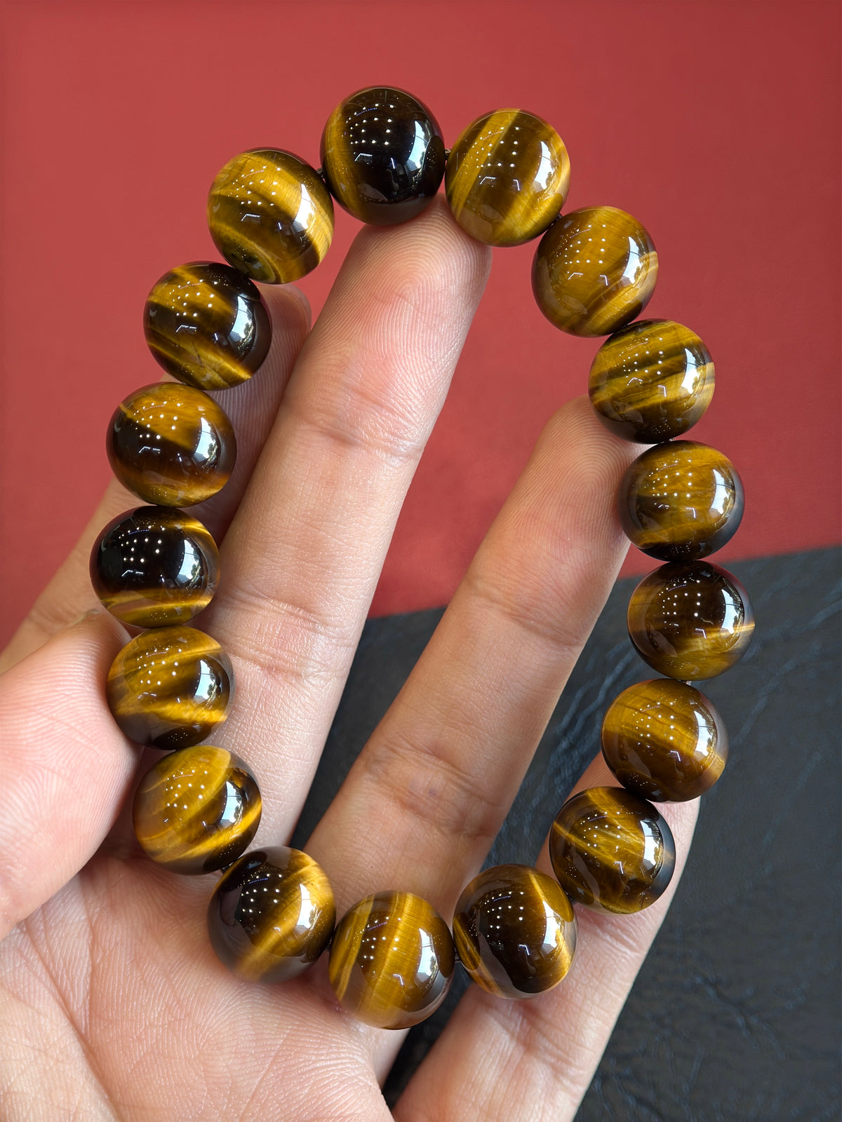 Natural Golden Brown Tiger Eye VIP Bracelet Size 12 mm