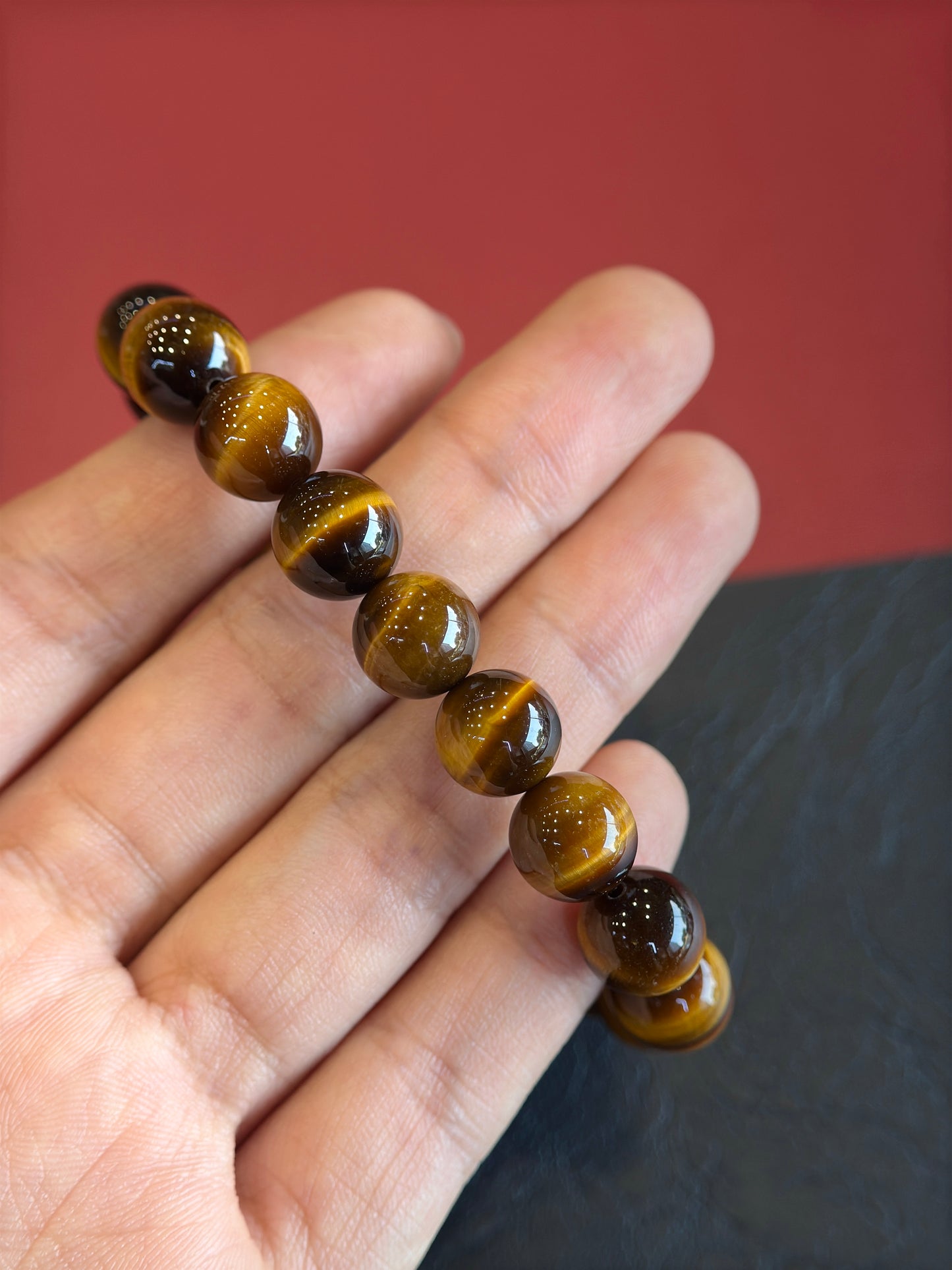 Natural Golden Brown Tiger Eye VIP Bracelet Size 10 mm