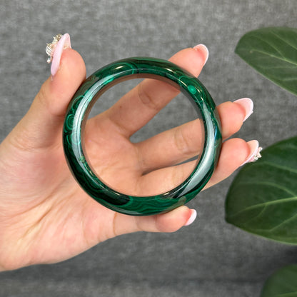 Malachite Bangle Leaf Style Size 51 mm