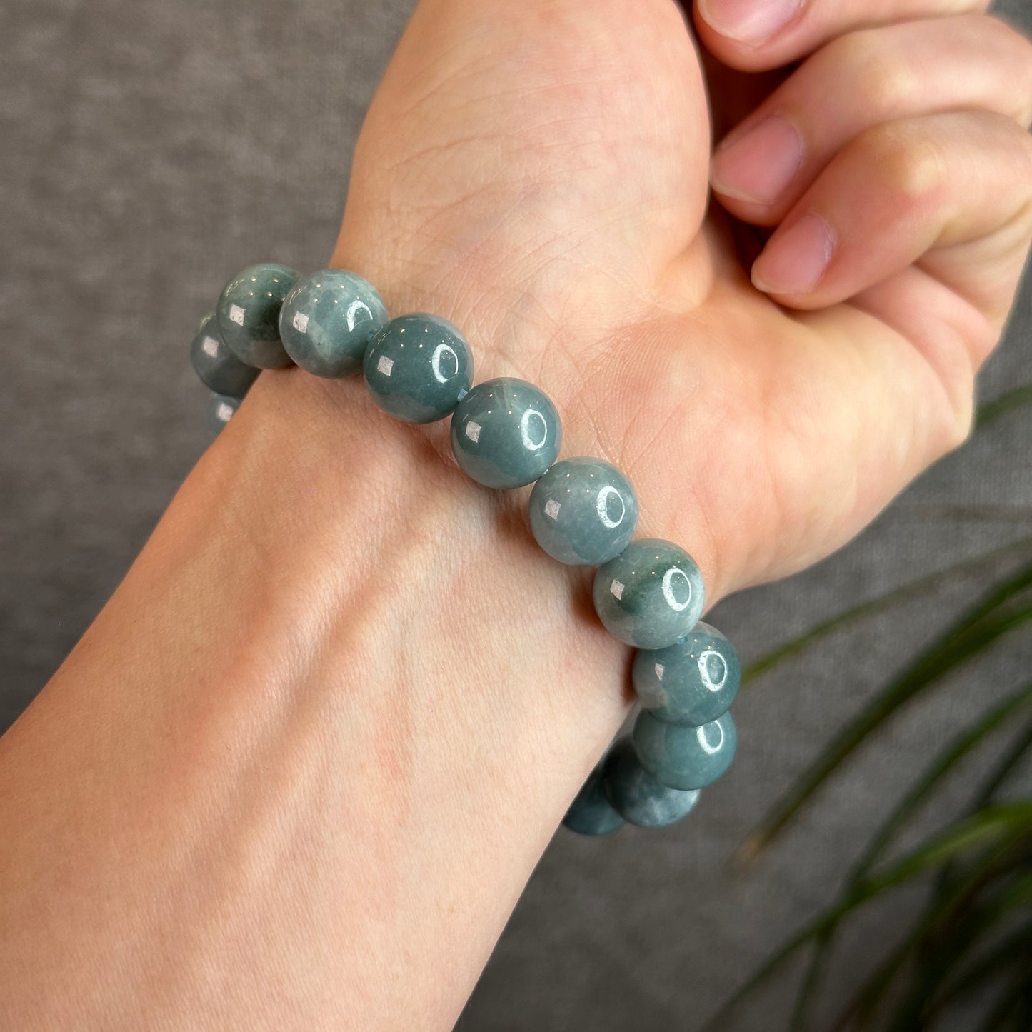 Natural Jadeite Jade Bracelet Size 12 mm