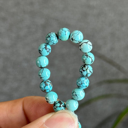 Natural Brown Pattern Turquoise Bracelet Size 6.3 mm