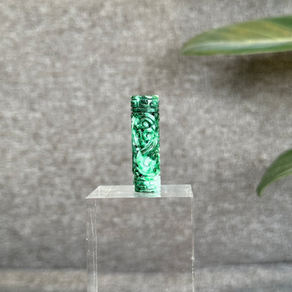 Nhu Y Carved Jadeite Jade Cylinder Pendant