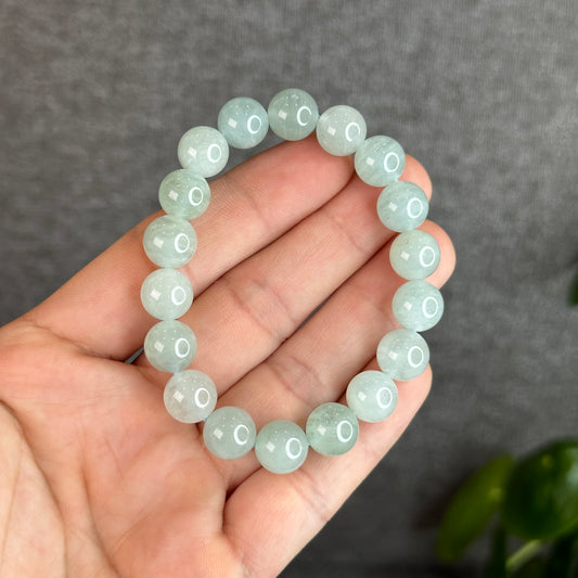 Seafoam Green Natural Aquamarine Bracelet Size 10 mm