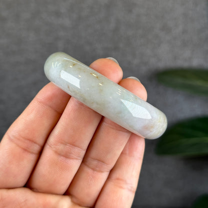 Tri Colour Natural Floral Orange Natural Jadeite Jade Type A Bangle Leaf Sytle Size 52.3 mm Certificate 574933
