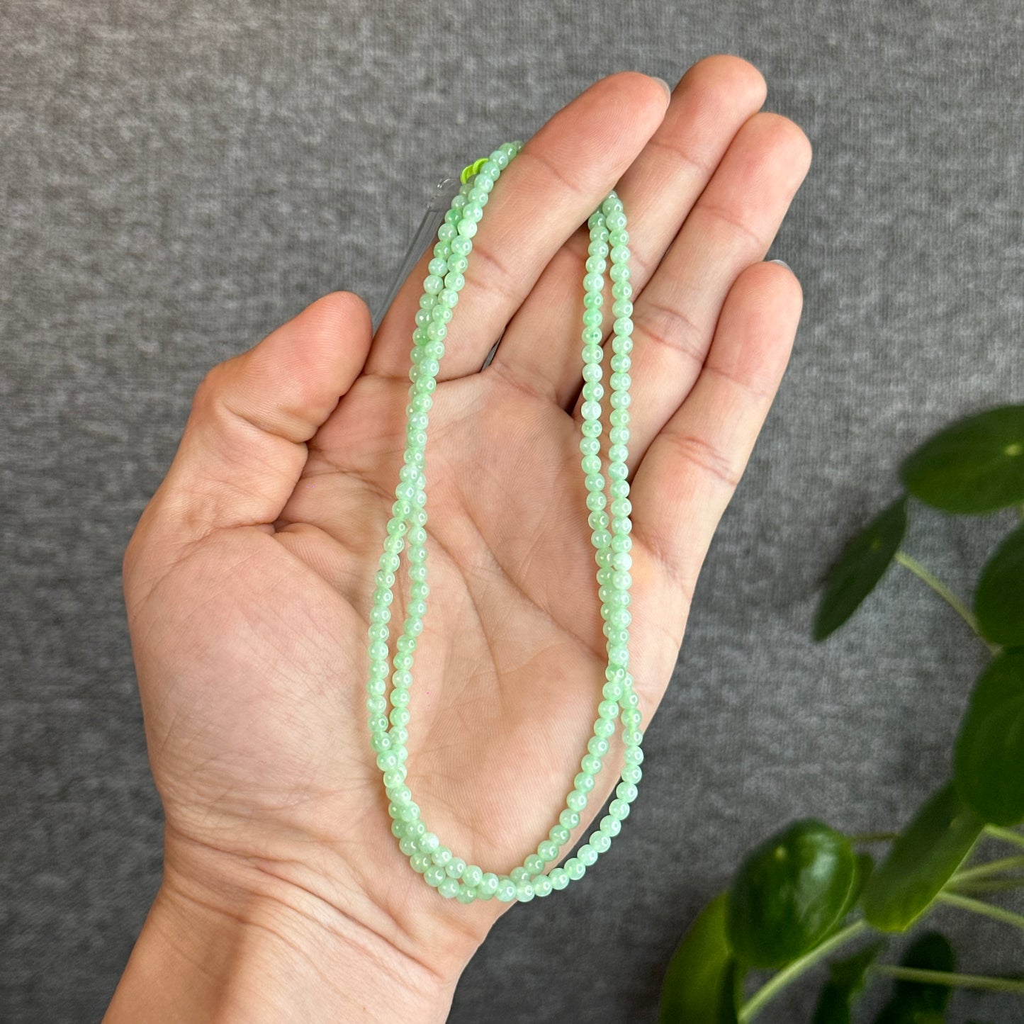 Apple Green Jadeite Jade Triple Wrap Bracelet Size 4 mm