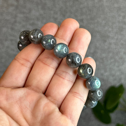 Natural Galaxy Dark Labradorite Bracelet Size 12.5 mm