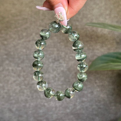 Natural Green Phantom Quartz Bracelet Size 12 mm