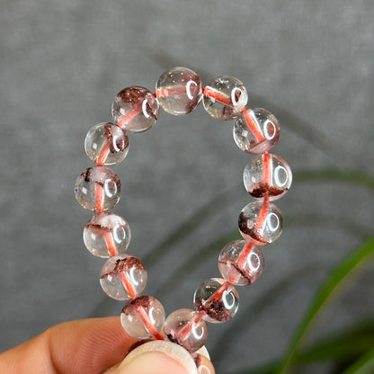 Red Pyramid Phantom Quartz Bracelet Size 7 mm