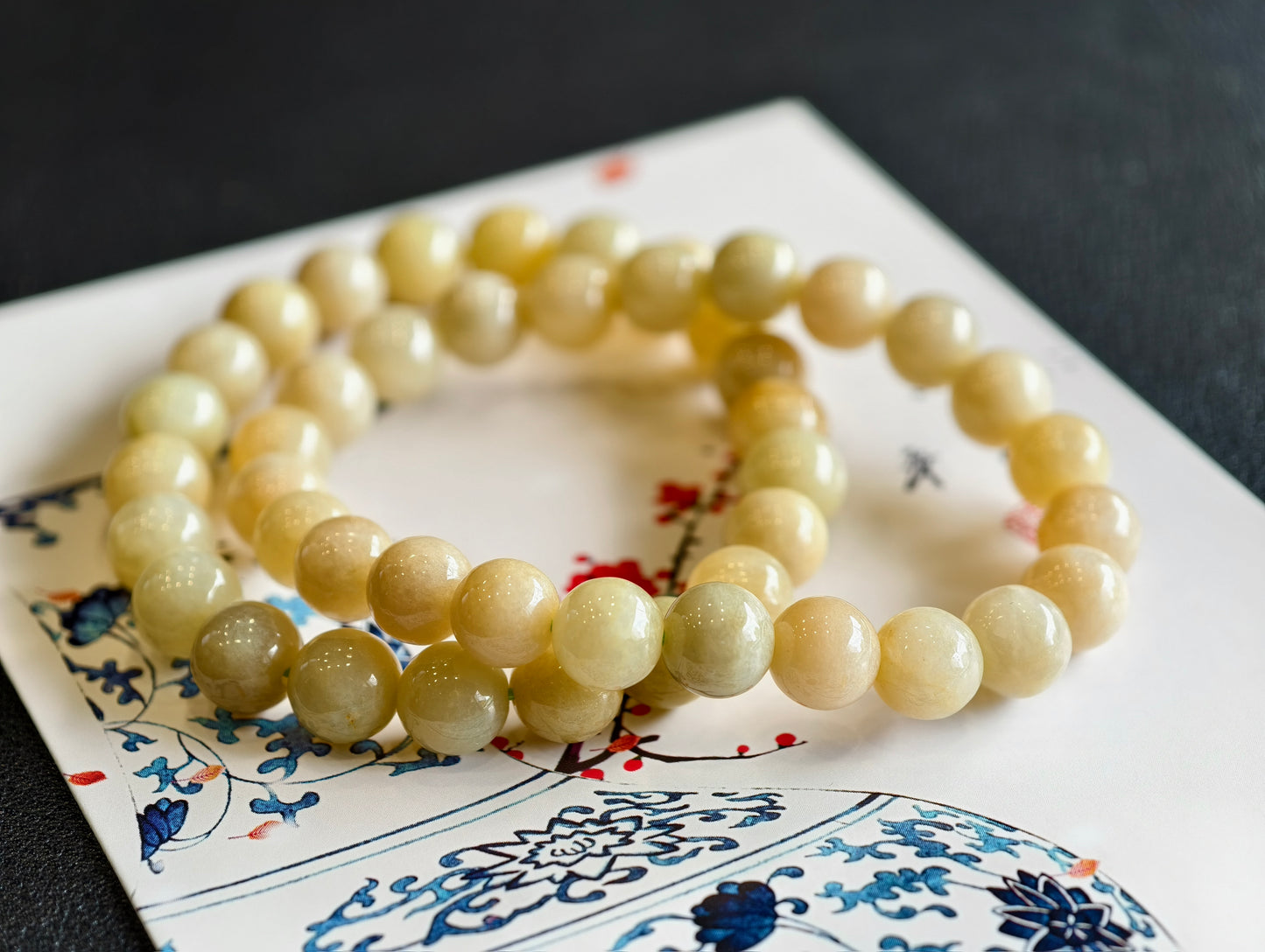 Natural Orange Jadeite Jade Bracelet Size 8 mm