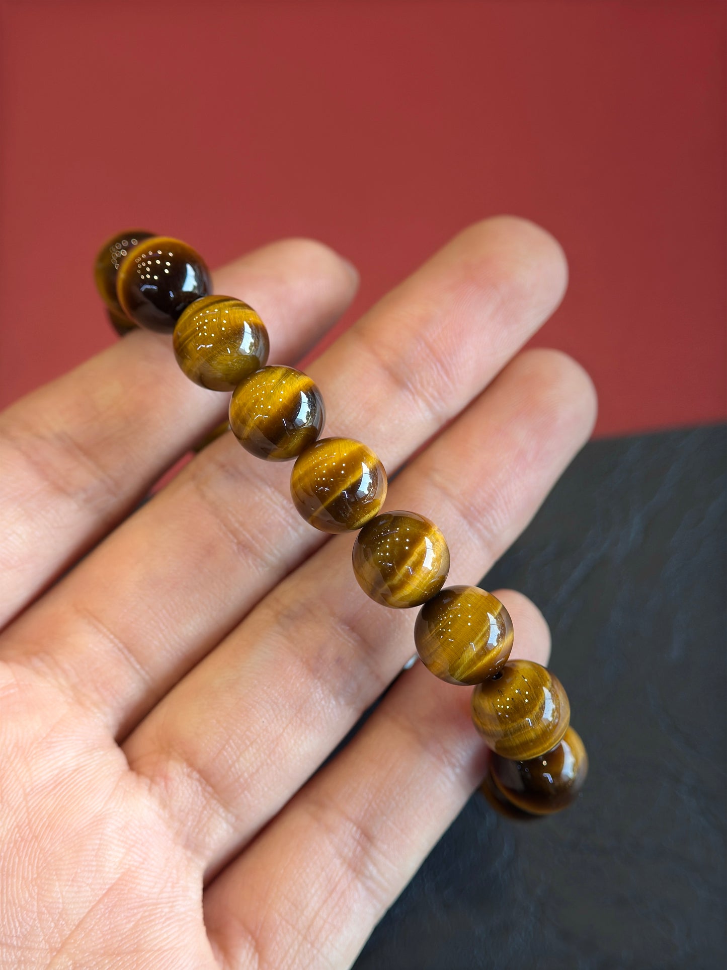 Natural Golden Brown Tiger Eye VIP Bracelet Size 10 mm