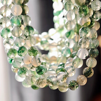Natural Moss Agate Bracelet Size 6 mm