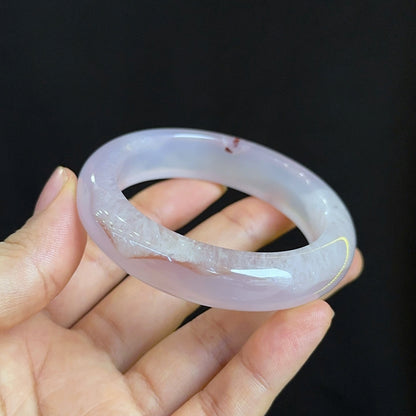 Special Natural Agate Bangle Leaf Style Size 53 mm