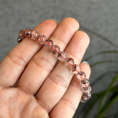 Red Pyramid Phantom Quartz Bracelet Size 7 mm