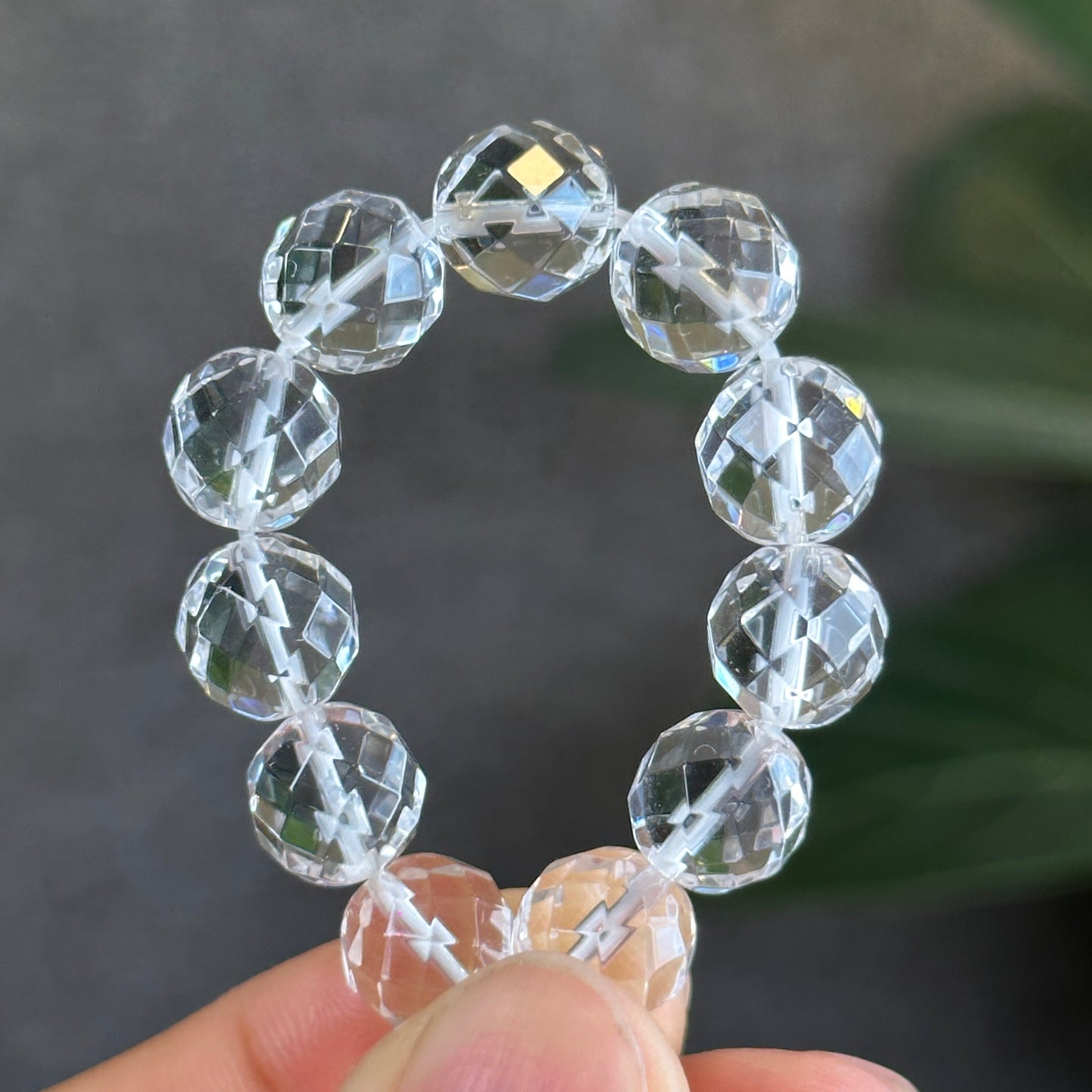 Clear Quartz Faceted Bracelet 10 mm