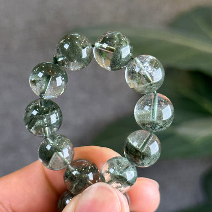 Natural Green Phantom Quartz Bracelet Size 12 mm