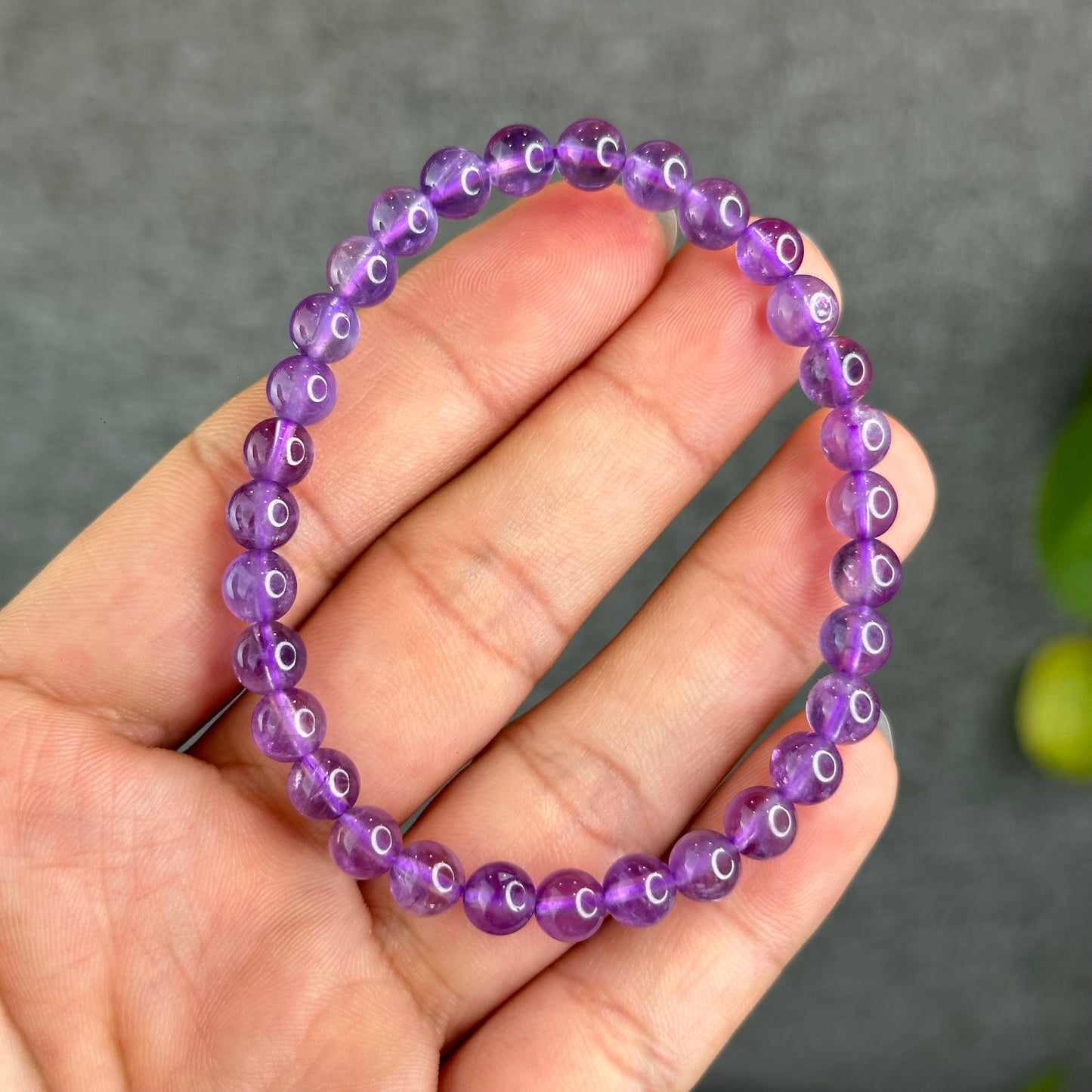 Natural Amethyst Bracelet Size 6 mm