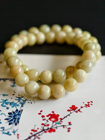 Natural Orange Jadeite Jade Bracelet Size 8 mm