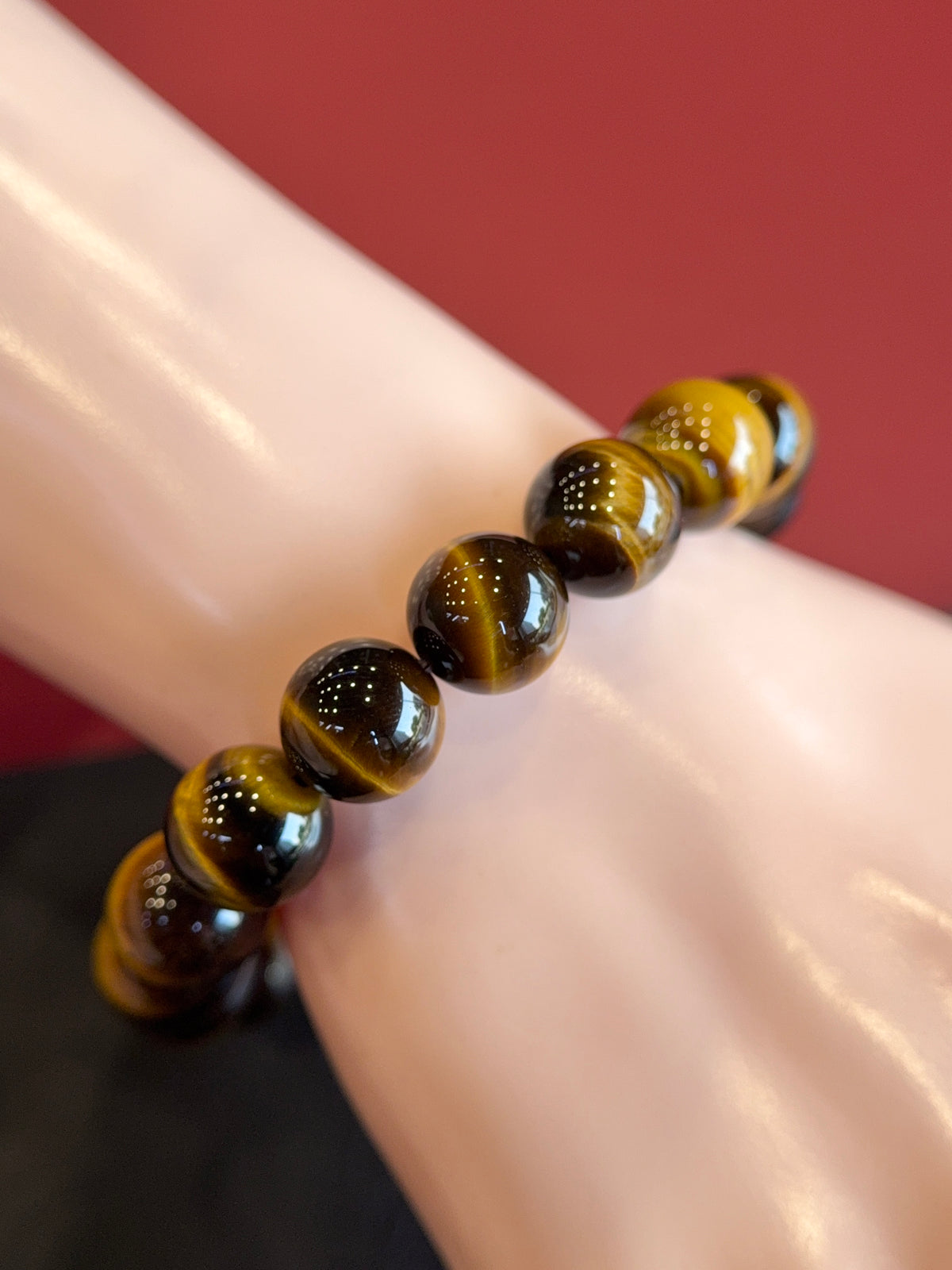 Natural Golden Brown Tiger Eye VIP Bracelet Size 12 mm