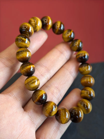 Natural Golden Brown Tiger Eye VIP Bracelet Size 10 mm