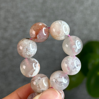 Natural Floral Agate Bracelet Size 13.5 mm
