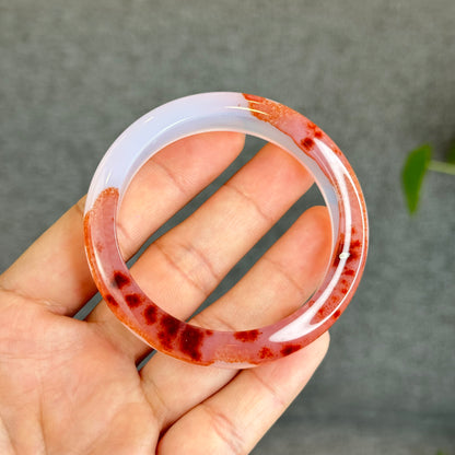 Natural Cinnabar Agate Bangle Size 53.5 mm