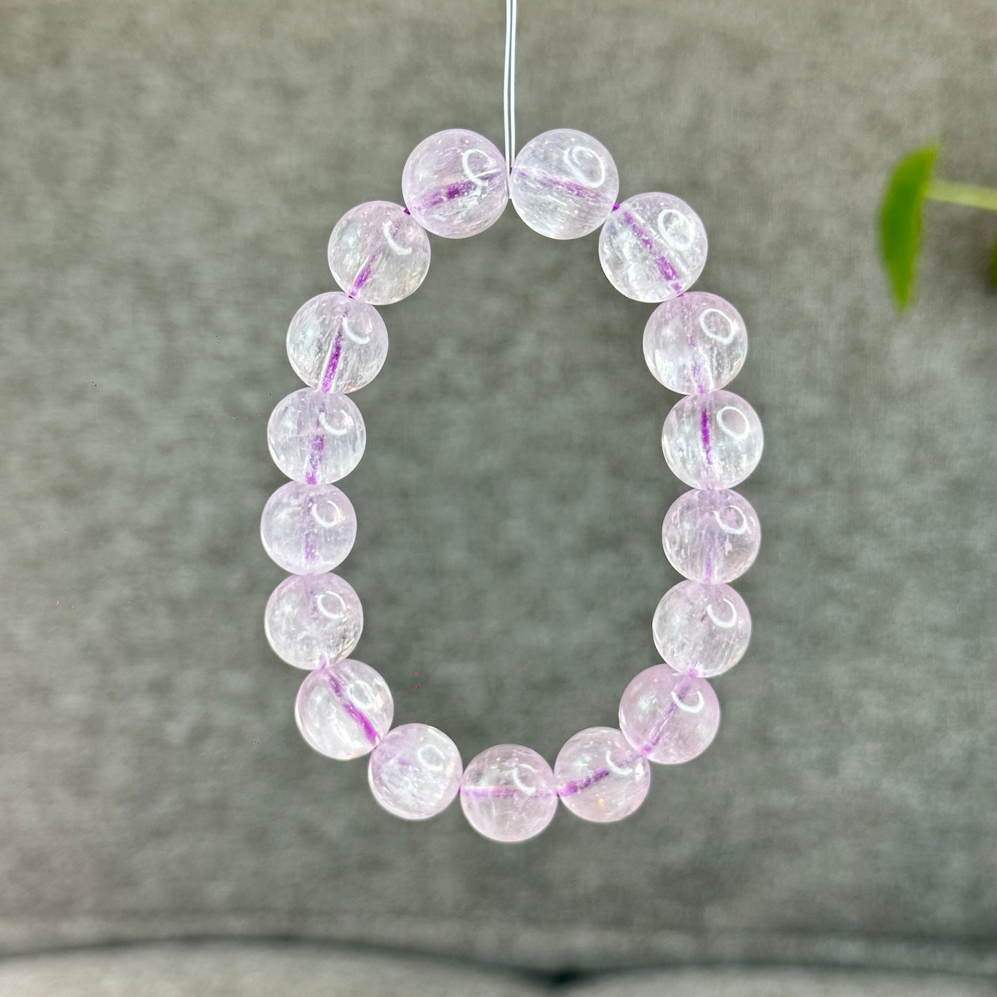 Kunzite Bracelet Size 12 mm with Gem Review Certificate