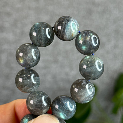 Natural Galaxy Dark Labradorite Bracelet Size 12.5 mm