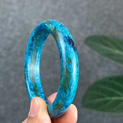 Chrysocolla Bangle Leaf Style Size 56 mm