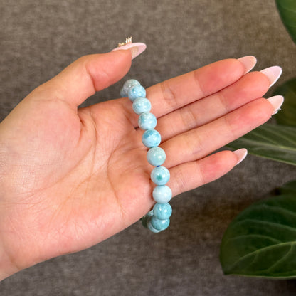 Natural Larimar Bracelet Size 9 mm