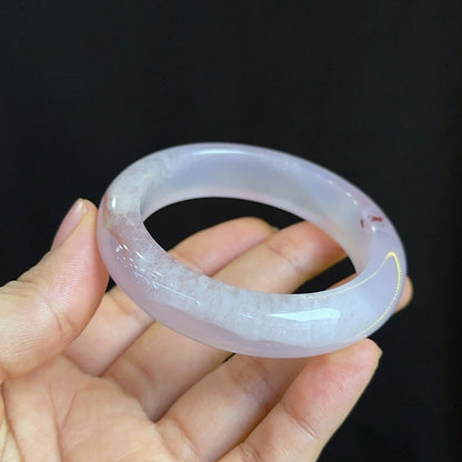 Special Natural Agate Bangle Leaf Style Size 53 mm