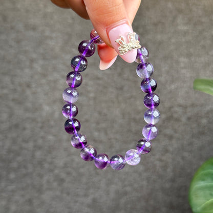 Fluorite with Pyrite Bracelet Size 9 mm