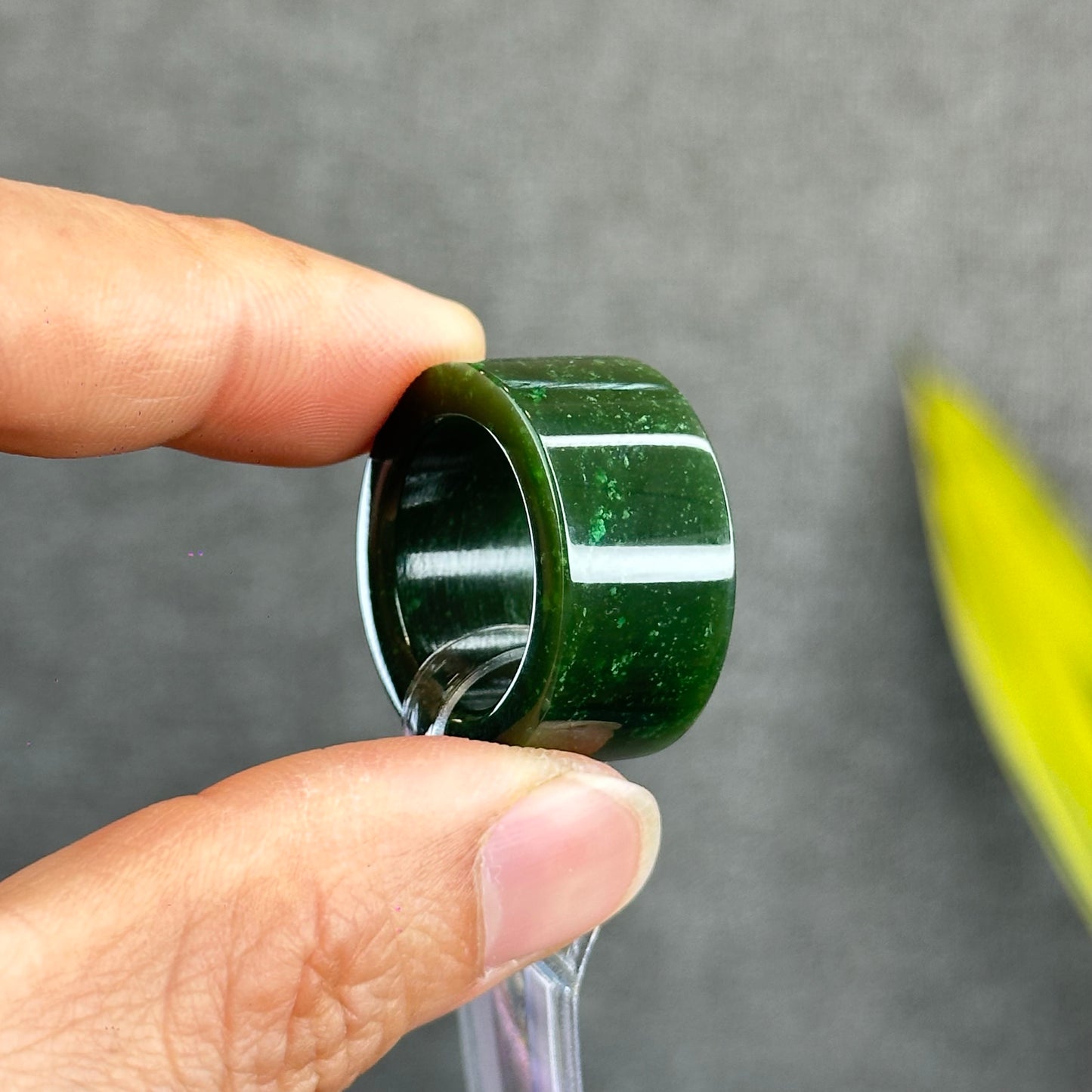 Natural Nephrite Jade High Quality Ring Size 1.9