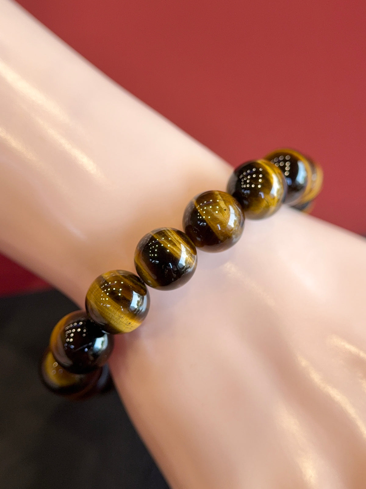 Natural Golden Brown Tiger Eye VIP Bracelet Size 12 mm