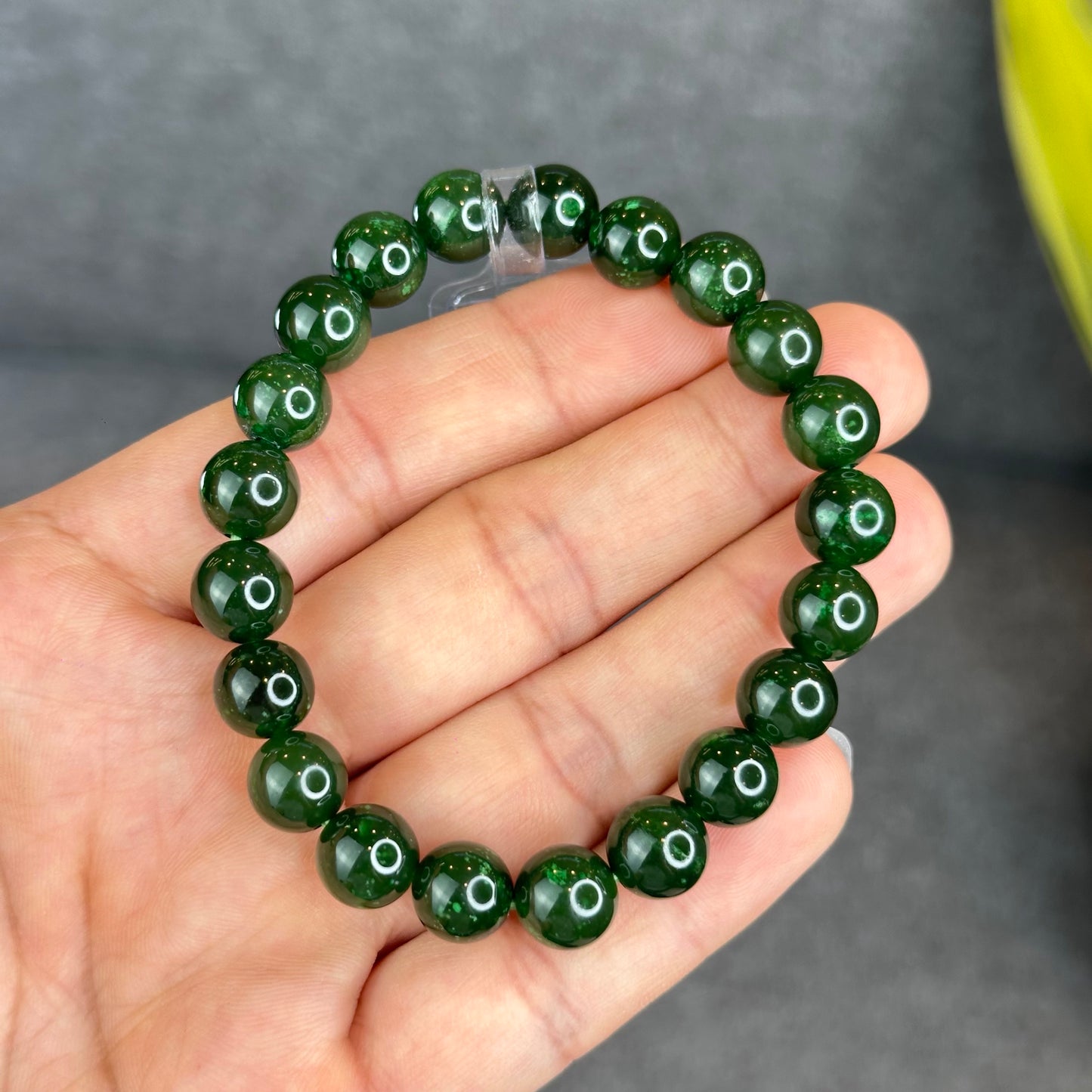 Natural Nephrite Jade Bracelet Size 9 mm - High Quality