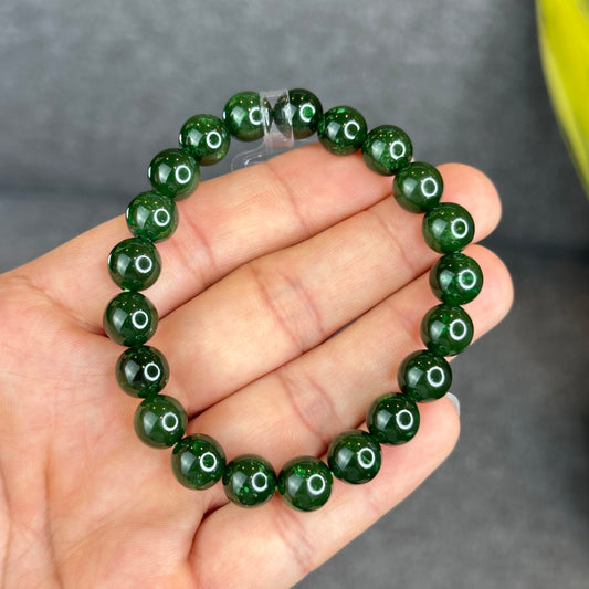 Natural Nephrite Jade Bracelet Size 9 mm - High Quality