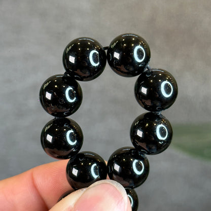 Natural Black Tourmaline Bracelet Size 12 mm